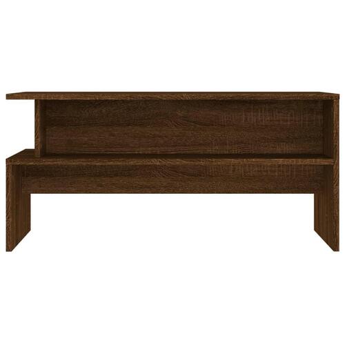 Sofabord 90x55x42,5 cm konstrueret træ brun egetræsfarve