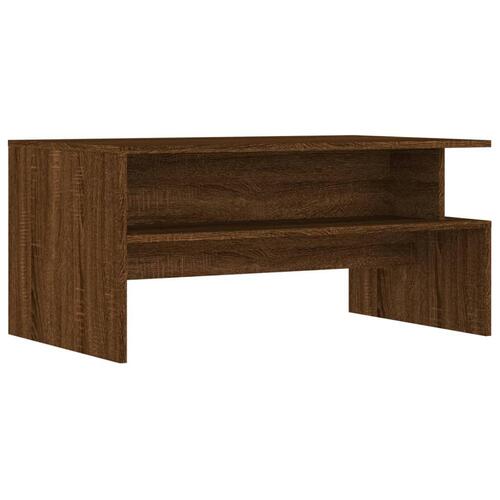 Sofabord 90x55x42,5 cm konstrueret træ brun egetræsfarve