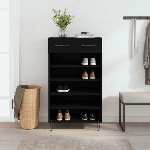 Skoreol 60x35x105 cm konstrueret træ sort