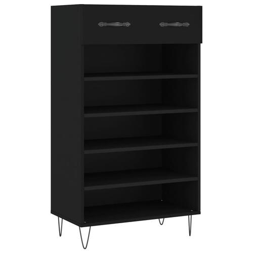Skoreol 60x35x105 cm konstrueret træ sort