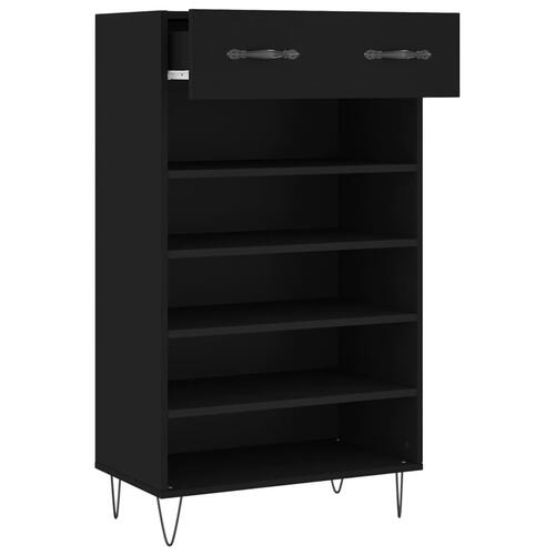 Skoreol 60x35x105 cm konstrueret træ sort