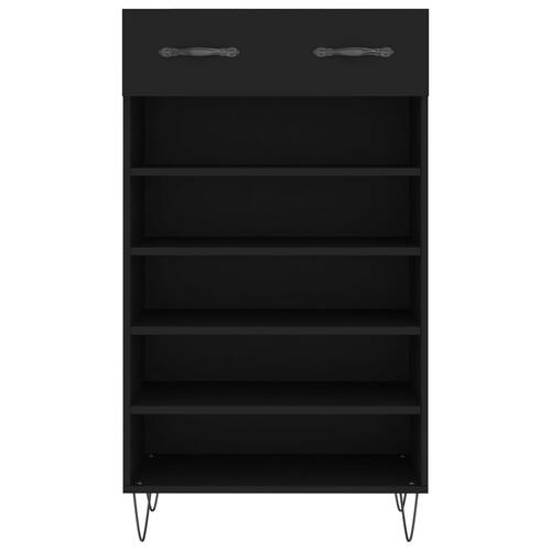 Skoreol 60x35x105 cm konstrueret træ sort