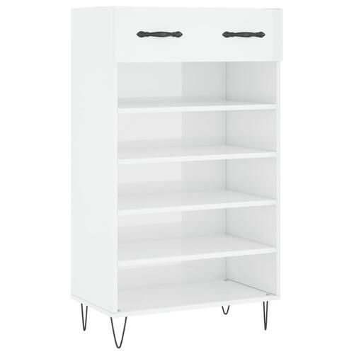 Skoreol 60x35x105 cm konstrueret træ hvid højglans