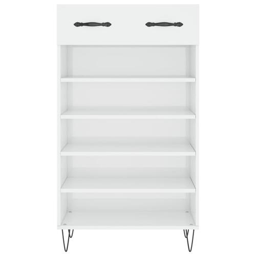 Skoreol 60x35x105 cm konstrueret træ hvid højglans