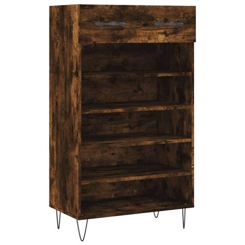 Skoreol 60x35x105 cm konstrueret træ røget egetræsfarve