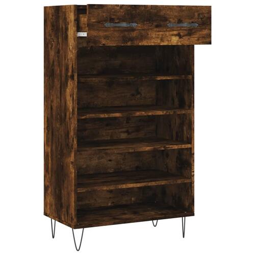 Skoreol 60x35x105 cm konstrueret træ røget egetræsfarve