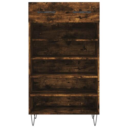 Skoreol 60x35x105 cm konstrueret træ røget egetræsfarve