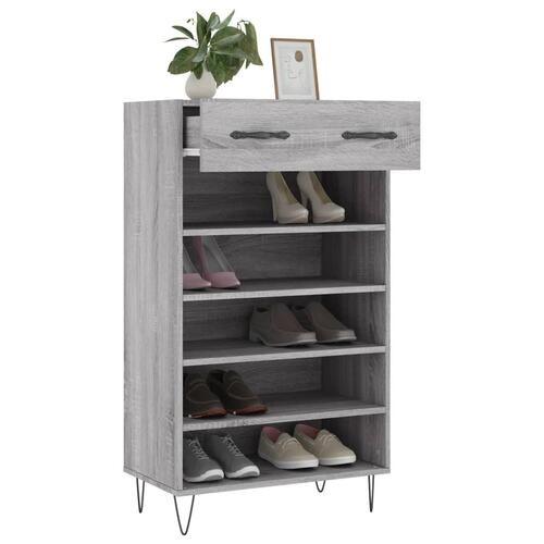 Skoreol 60x35x105 cm konstrueret træ grå sonoma-eg
