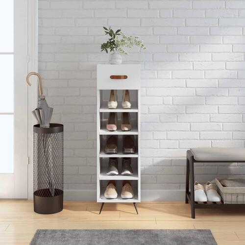 Skoreol 30x35x105 cm konstrueret træ hvid højglans