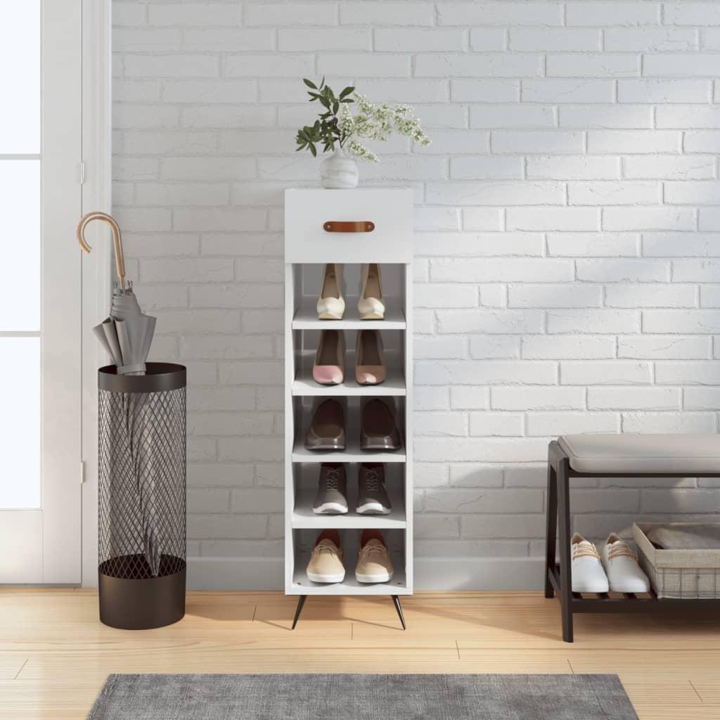 Skoreol 30x35x105 cm konstrueret træ hvid højglans