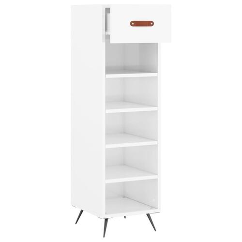 Skoreol 30x35x105 cm konstrueret træ hvid højglans