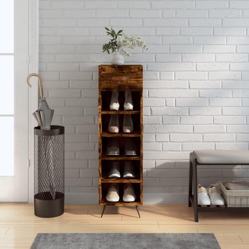 Skoreol 30x35x105 cm konstrueret træ røget egetræsfarve