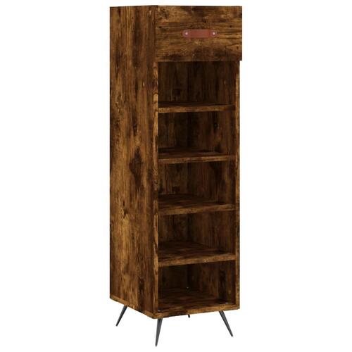 Skoreol 30x35x105 cm konstrueret træ røget egetræsfarve