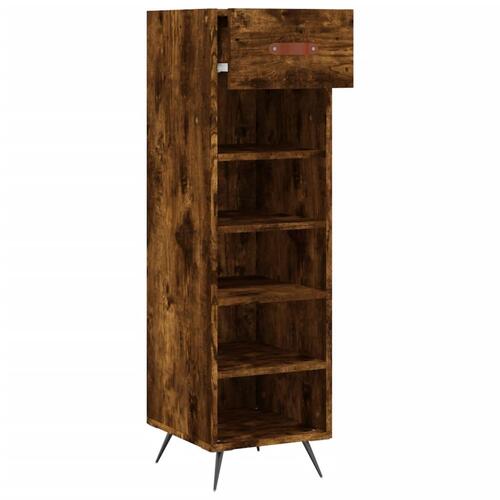 Skoreol 30x35x105 cm konstrueret træ røget egetræsfarve