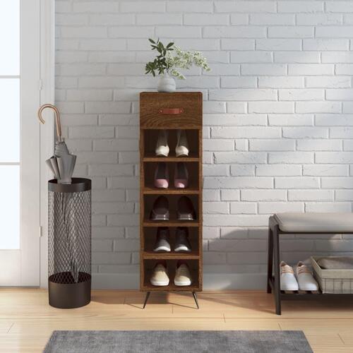 Skoreol 30x35x105 cm konstrueret træ brun egetræsfarve