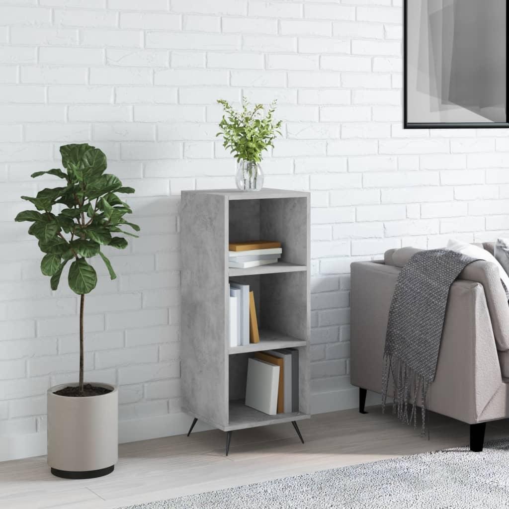 Hyldeskab 34,5x32,5x90 cm konstrueret træ betongrå