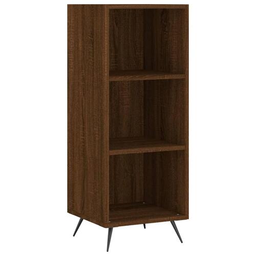 Hyldeskab 34,5x32,5x90 cm konstrueret træ brun egetræsfarve