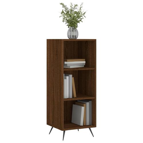 Hyldeskab 34,5x32,5x90 cm konstrueret træ brun egetræsfarve