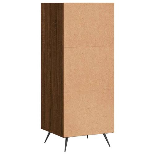Hyldeskab 34,5x32,5x90 cm konstrueret træ brun egetræsfarve