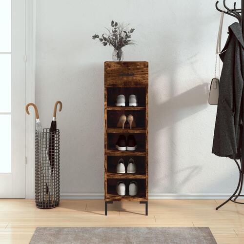 Skoreol 30x35x105 cm konstrueret træ røget egetræsfarve