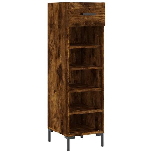 Skoreol 30x35x105 cm konstrueret træ røget egetræsfarve