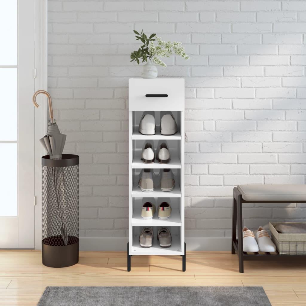 Skoreol 30x35x105 cm konstrueret træ hvid højglans