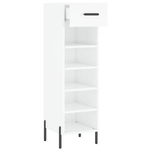 Skoreol 30x35x105 cm konstrueret træ hvid højglans