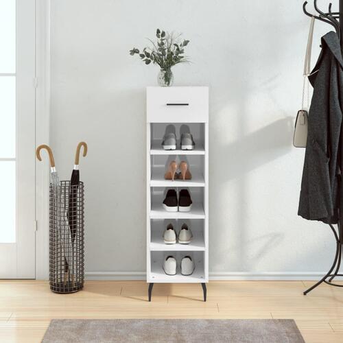 Skoreol 30x35x105 cm konstrueret træ hvid højglans