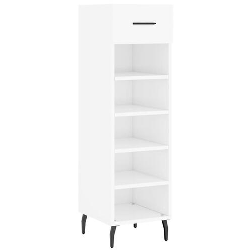 Skoreol 30x35x105 cm konstrueret træ hvid højglans