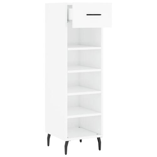 Skoreol 30x35x105 cm konstrueret træ hvid højglans