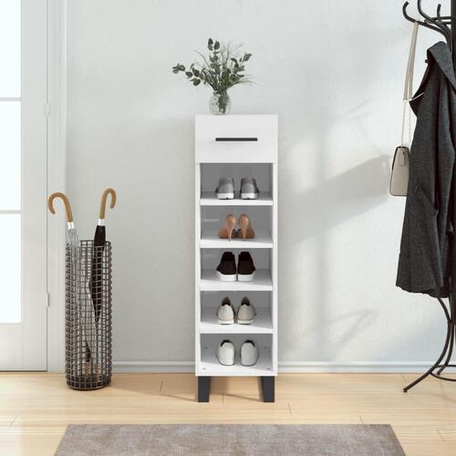 Skoreol 30x35x105 cm konstrueret træ hvid højglans