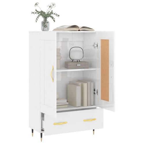 Skab 69,5x31x115 cm konstrueret træ hvid højglans
