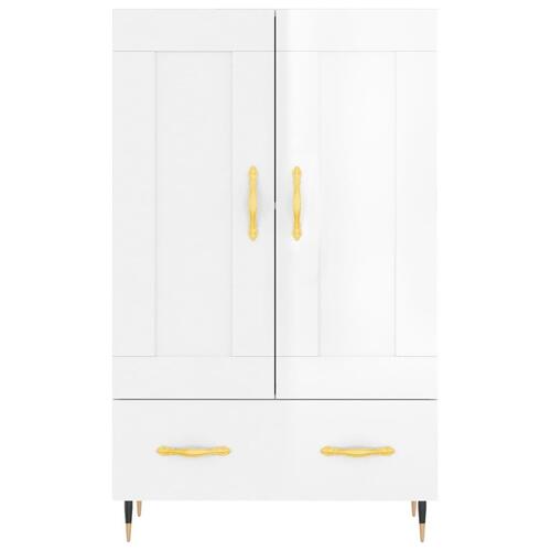 Skab 69,5x31x115 cm konstrueret træ hvid højglans