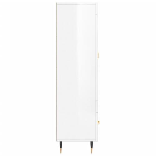 Skab 69,5x31x115 cm konstrueret træ hvid højglans