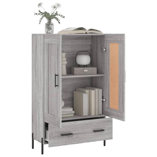Skab 69,5x31x115 cm konstrueret træ grå sonoma-eg