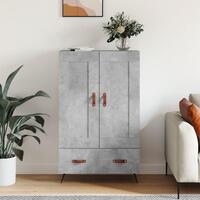 Skab 69,5x31x115 cm konstrueret træ betongrå