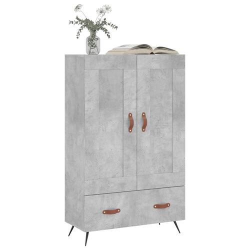 Skab 69,5x31x115 cm konstrueret træ betongrå