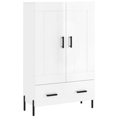 Skab 69,5x31x115 cm konstrueret træ hvid højglans