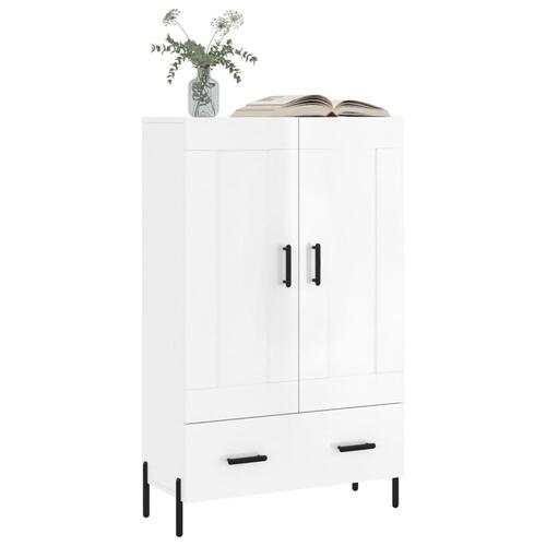 Skab 69,5x31x115 cm konstrueret træ hvid højglans