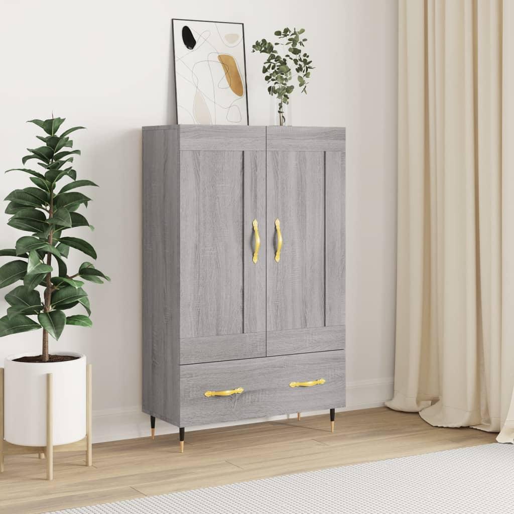 Skab 69,5x31x115 cm konstrueret træ grå sonoma-eg