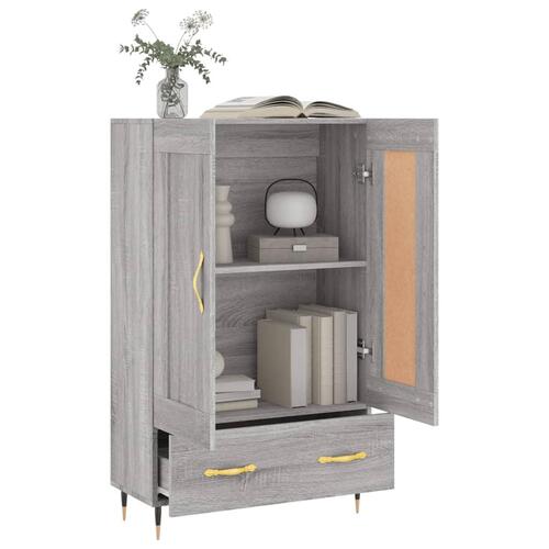 Skab 69,5x31x115 cm konstrueret træ grå sonoma-eg