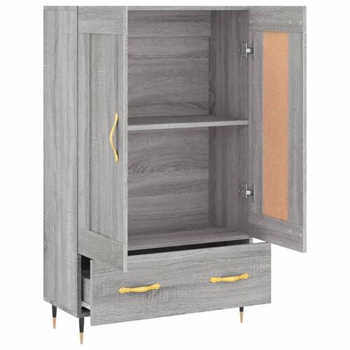 Skab 69,5x31x115 cm konstrueret træ grå sonoma-eg