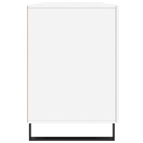 Skrivebord 140x50x75 cm konstrueret træ hvid højglans