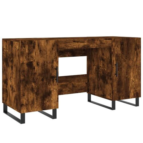 Skrivebord 140x50x75 cm konstrueret træ røget egetræsfarve