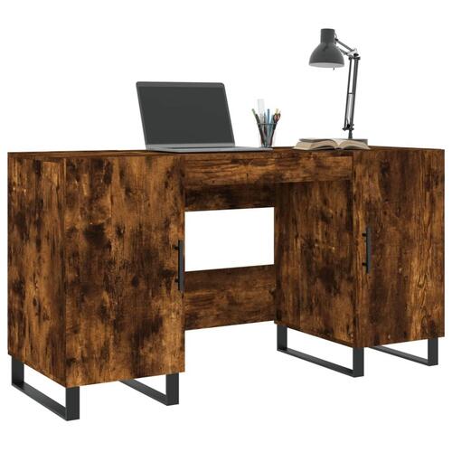 Skrivebord 140x50x75 cm konstrueret træ røget egetræsfarve