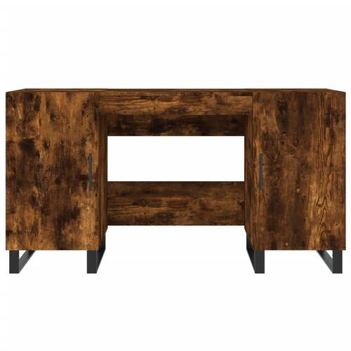 Skrivebord 140x50x75 cm konstrueret træ røget egetræsfarve