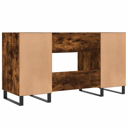 Skrivebord 140x50x75 cm konstrueret træ røget egetræsfarve