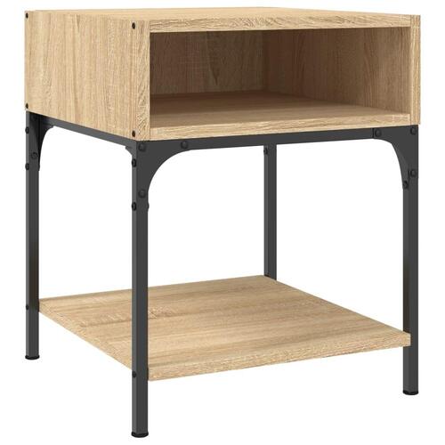 Sengeborde 2 stk. 40x41x50 cm konstrueret træ sonoma-eg