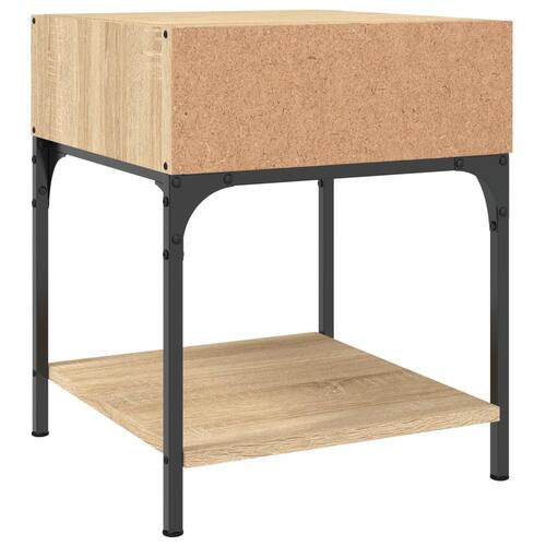 Sengeborde 2 stk. 40x41x50 cm konstrueret træ sonoma-eg
