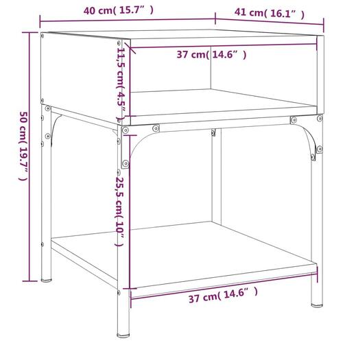 Sengeborde 2 stk. 40x41x50 cm konstrueret træ sonoma-eg